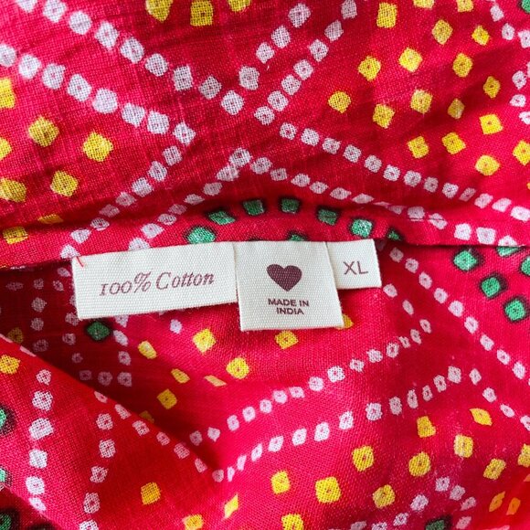 Alix of Bohemia Autumn Scarlett Bandani Dress XL Red Cotton Boho Maxi - Picture 8 of 10